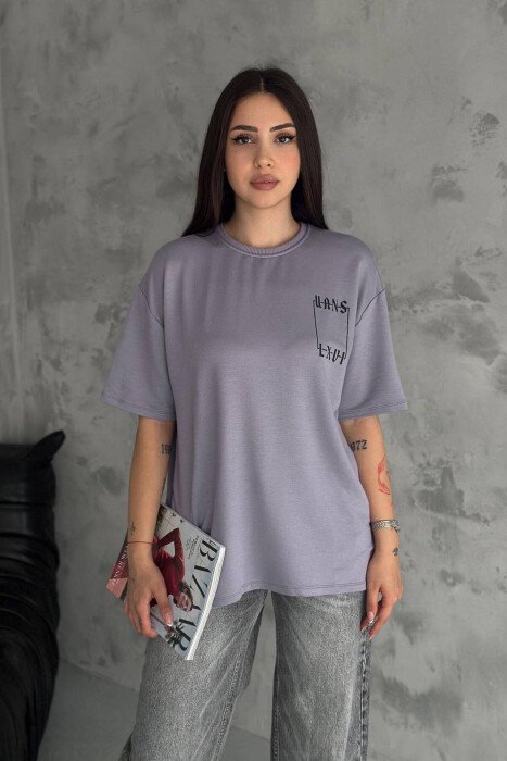ONE COLOR WOMAN T-SHIRT PURPLE/LEJLA - KLAUDIO FASHION