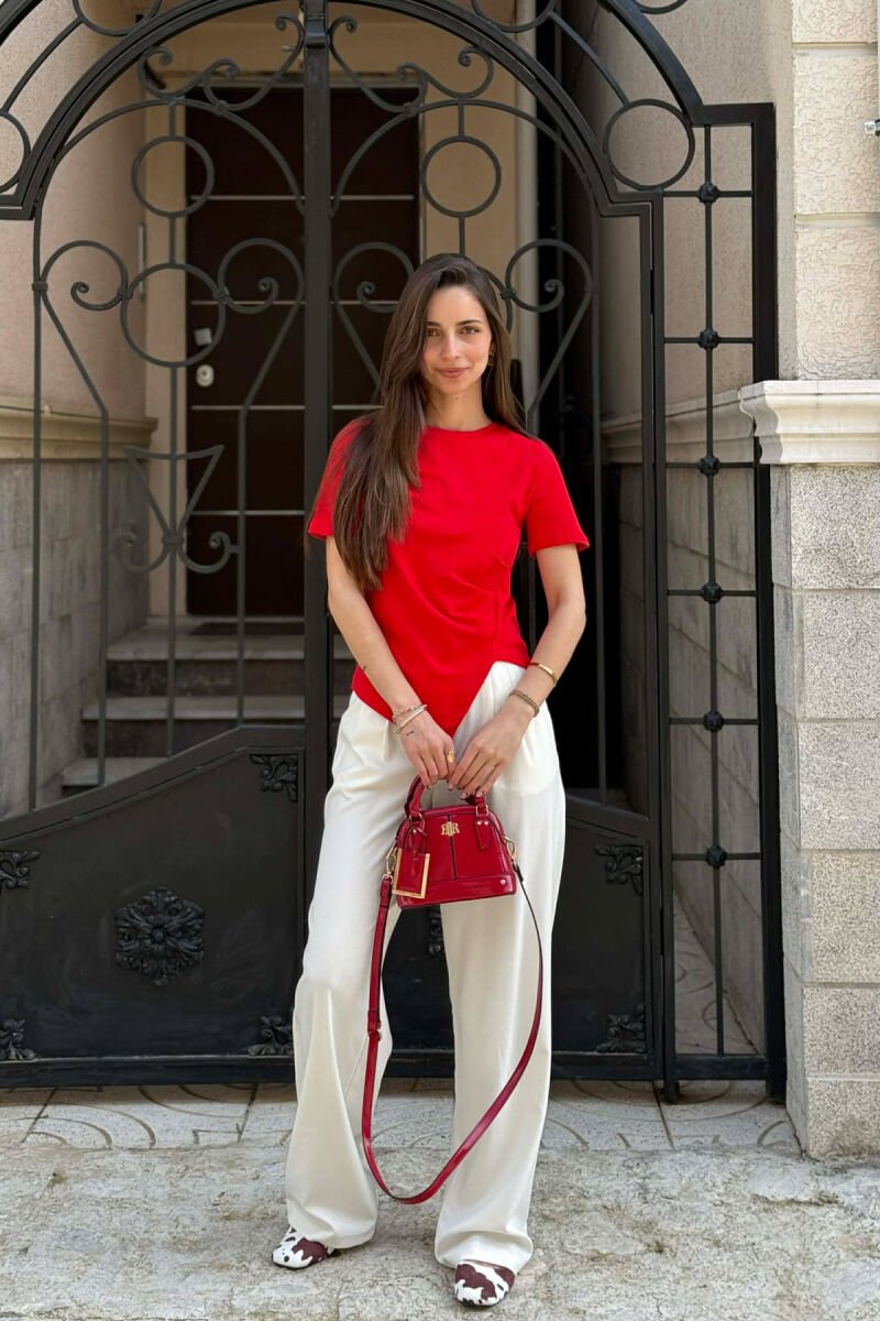 ONE COLOR WOMAN T-SHIRT RED/E KUQE - 4