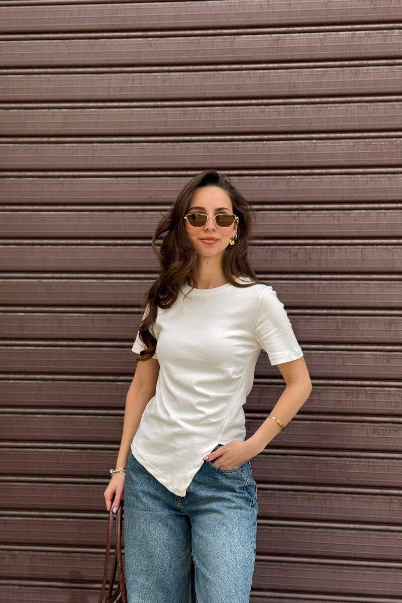 ONE COLOR WOMAN T-SHIRT WHITE-E BARDHE - 1