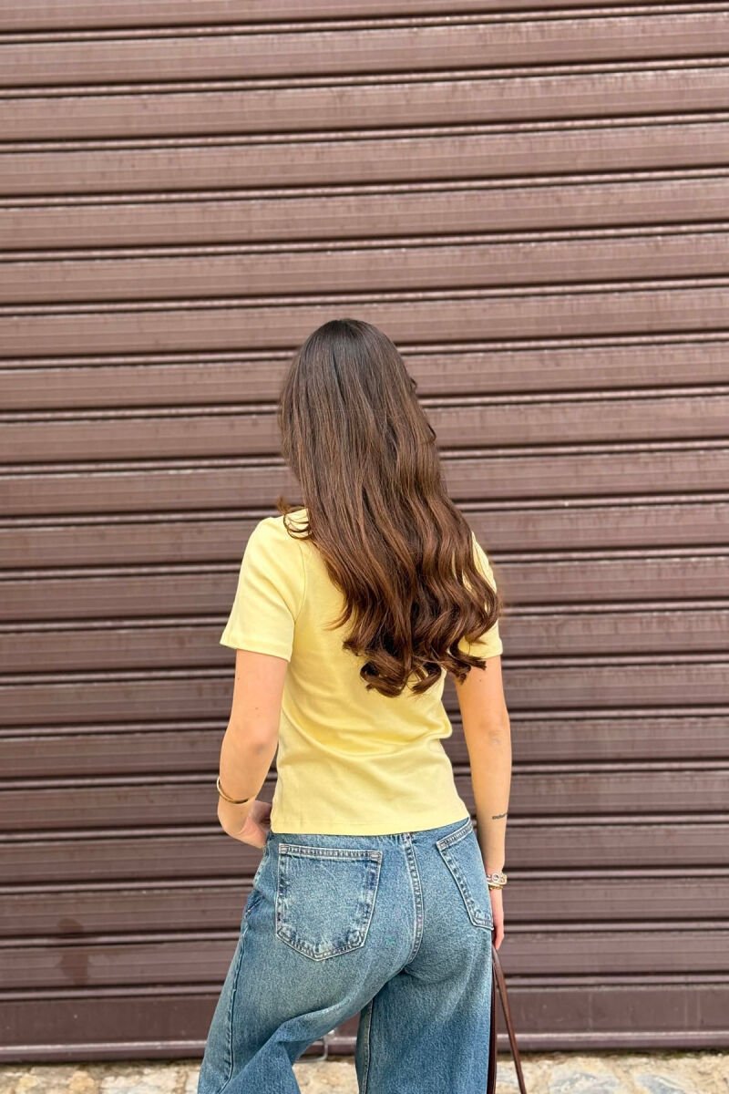 ONE COLOR WOMAN T-SHIRT YELLOW/E VERDHE - 2