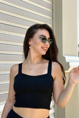 ONE COLOR WOMAN TANK SIMPLE BLACK/ E ZEZE 