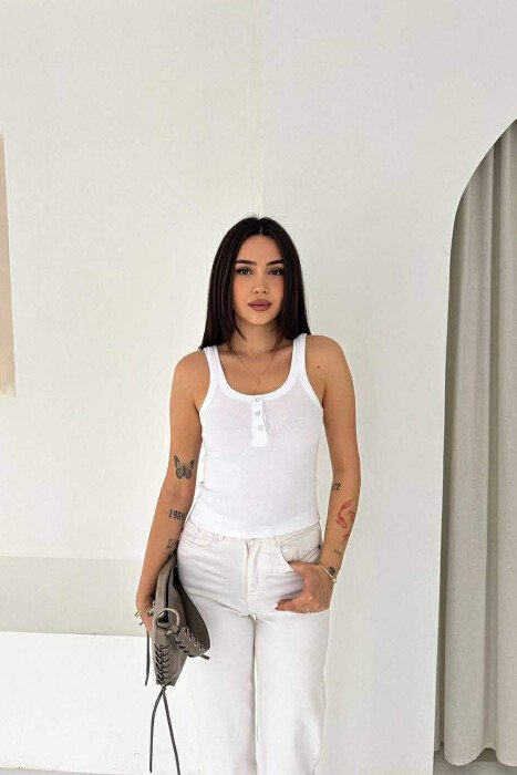 ONE COLOR WOMAN TANK TOP WHITE-E BARDHE 