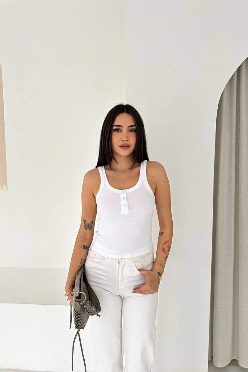 ONE COLOR WOMAN TANK TOP WHITE-E BARDHE - 1
