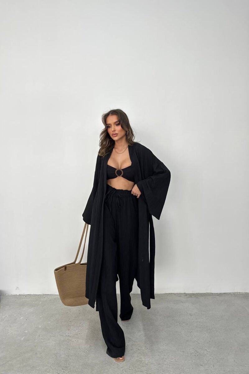 ONE COLOR WOMAN THREE PIECES SET BLACK/ E ZEZE - 1