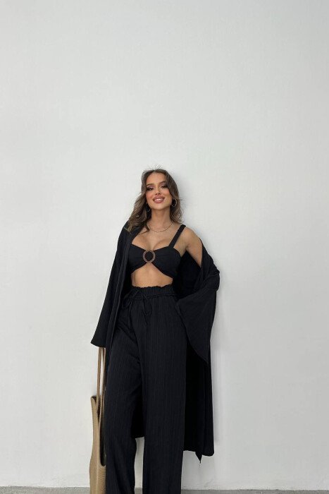 ONE COLOR WOMAN THREE PIECES SET BLACK/ E ZEZE - 2