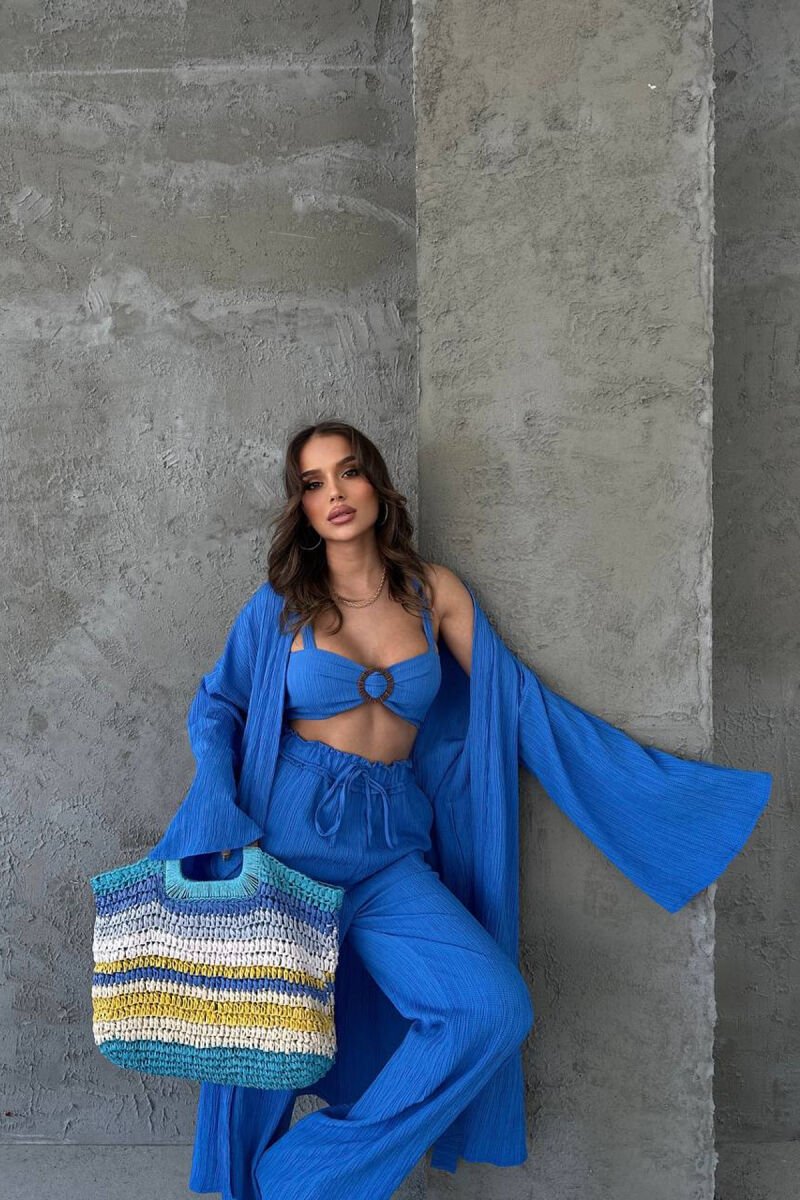 ONE COLOR WOMAN THREE PIECES SET BLUE/BLU - 2
