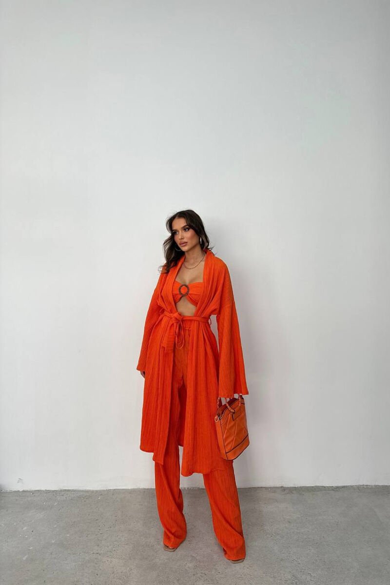 ONE COLOR WOMAN THREE PIECES SET ORANGE/PORTOKALLI - 1