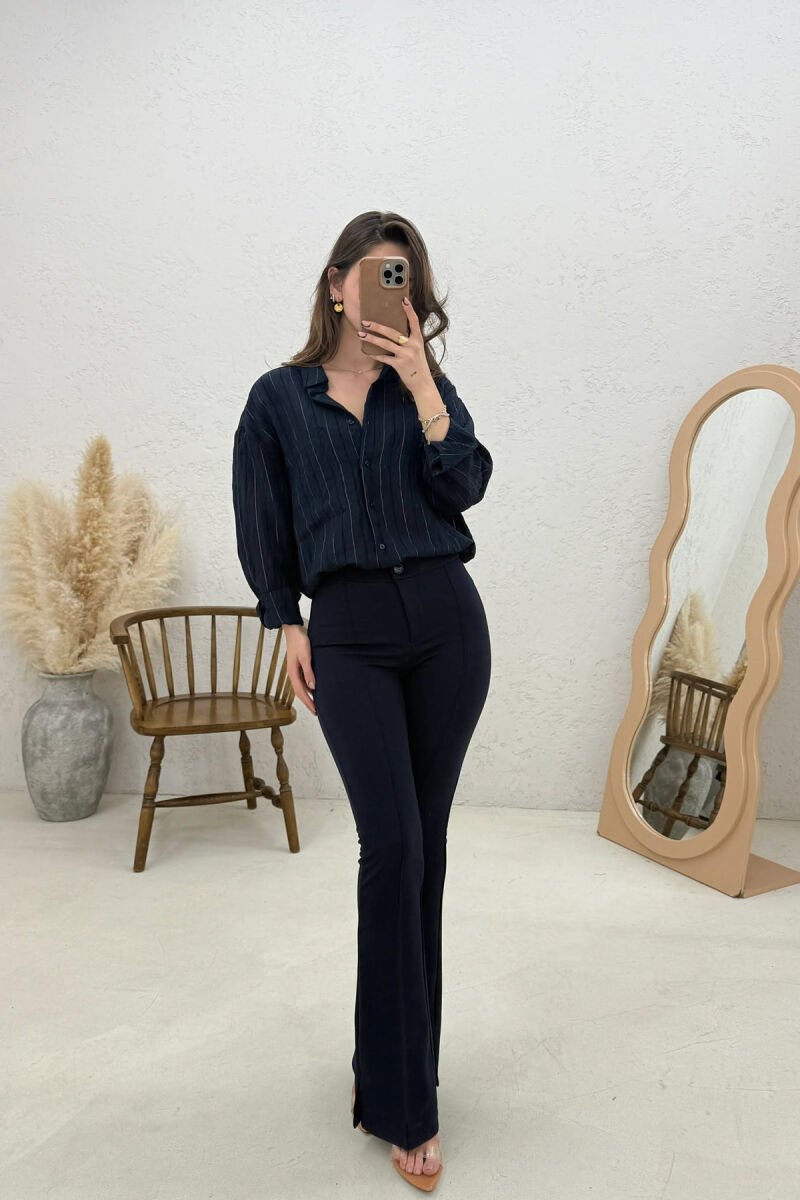 ONE COLOR WOMAN TROUSERS BLUE/BLU - 2
