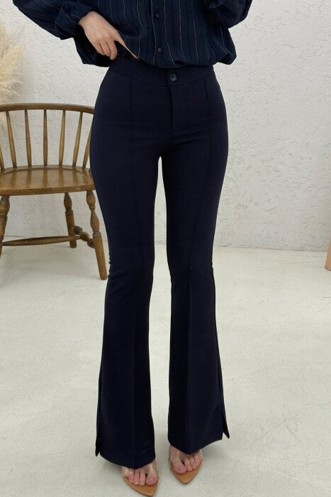 ONE COLOR WOMAN TROUSERS BLUE/BLU - 4
