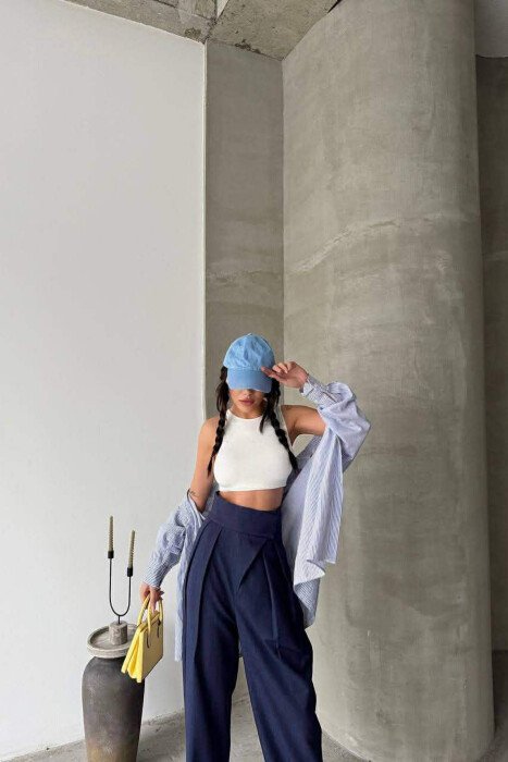 ONE COLOR WOMAN TROUSERS BLUE/BLU - 2