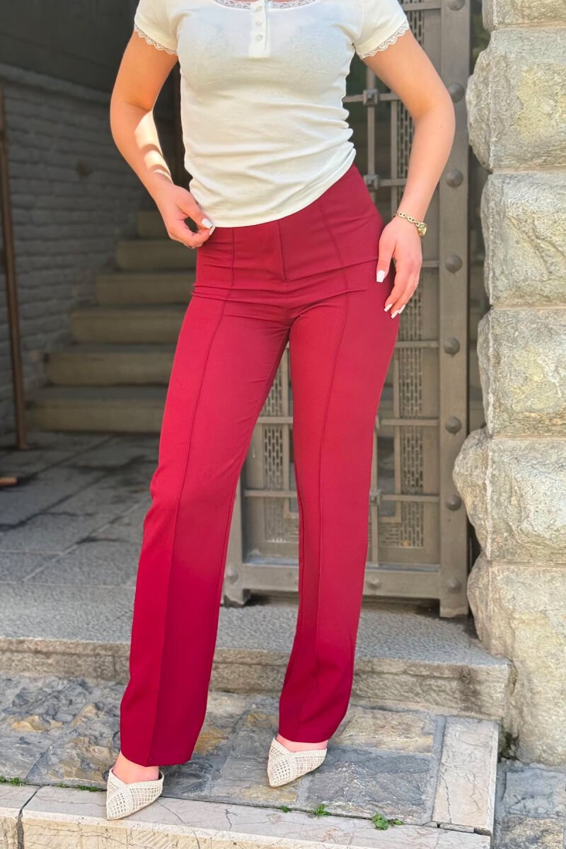 ONE COLOR WOMAN TROUSERS BURGUNDY/VISHNJE - 4