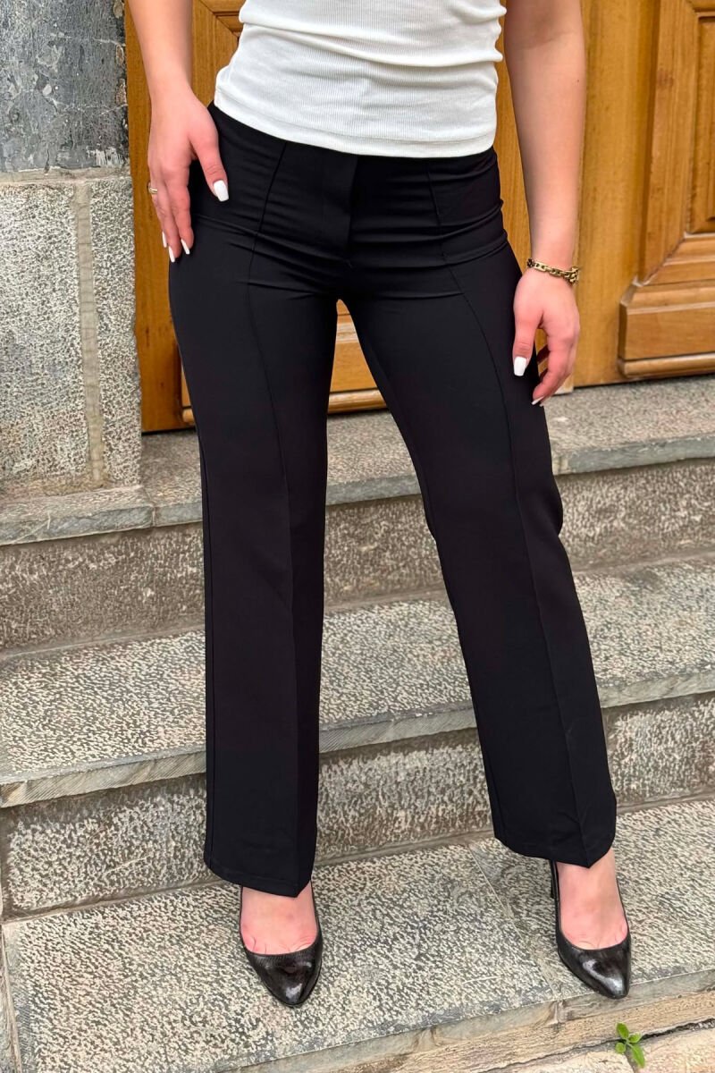 ONE COLOR WOMAN TROUSERS GLOSSY BLACK-ZEZE SHKELQIM - 2