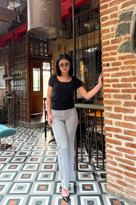 ONE COLOR WOMAN TROUSERS GREY/GRI 