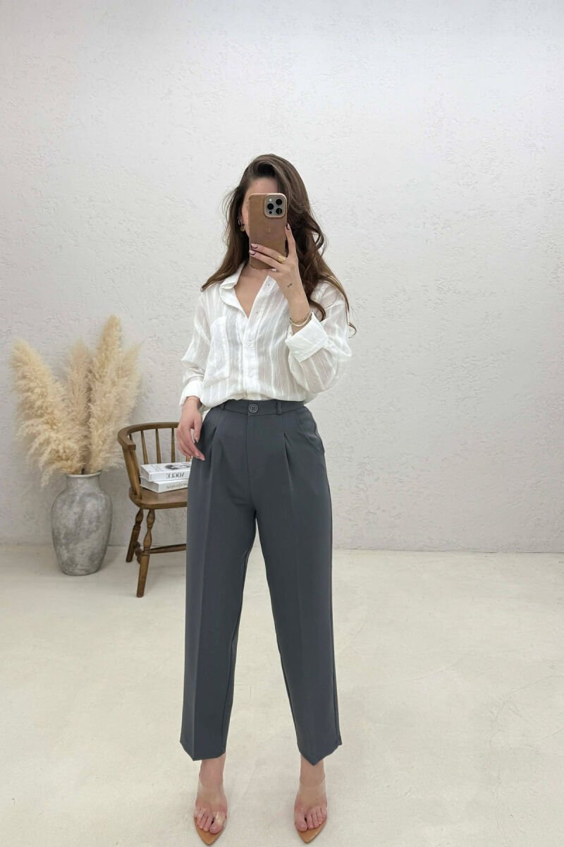 ONE COLOR WOMAN TROUSERS GREY/GRI - 1