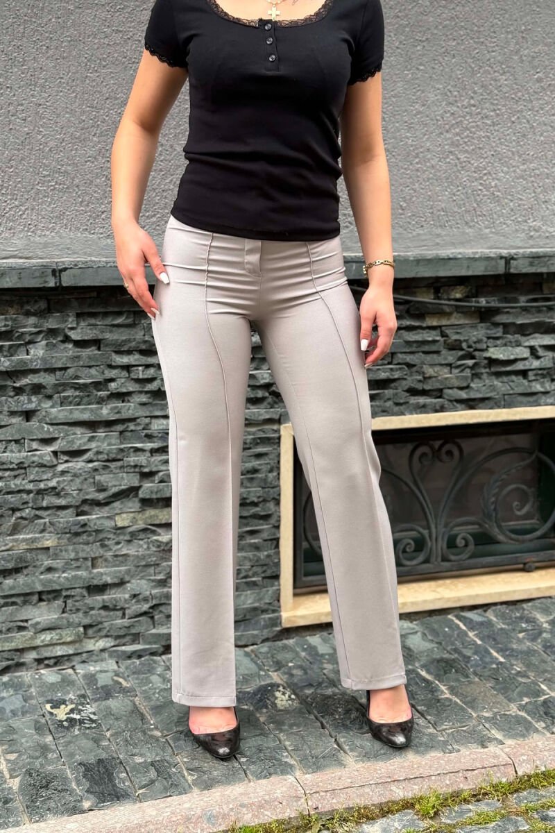 ONE COLOR WOMAN TROUSERS LIGHT GREY/GZ - 2