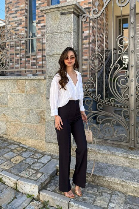 ONE COLOR WOMAN TROUSERS MIDNIGHT BLUE/BLU MESNATE - 3