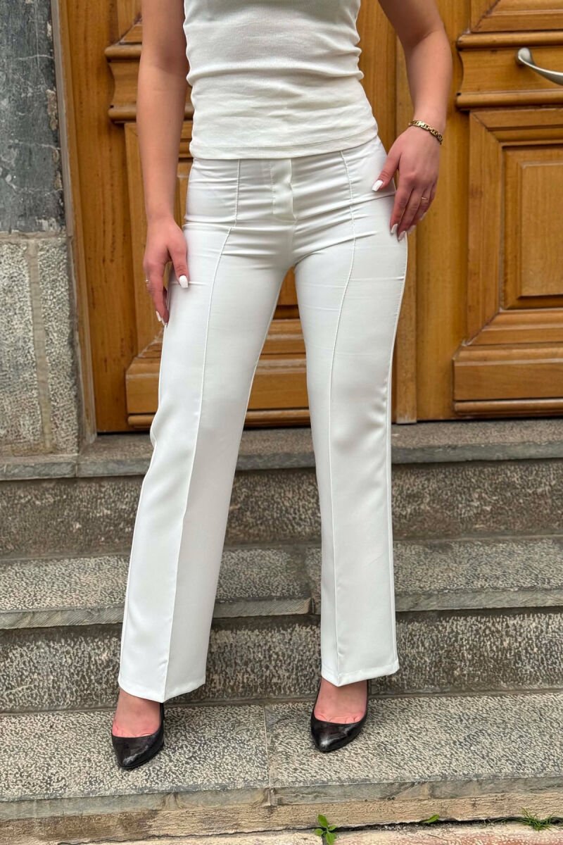 ONE COLOR WOMAN TROUSERS WHITE-E BARDHE - 2