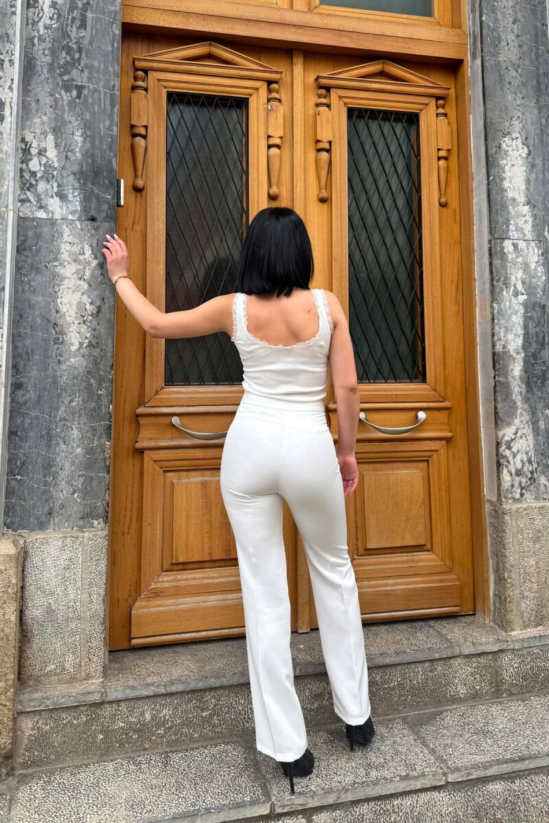 ONE COLOR WOMAN TROUSERS WHITE-E BARDHE - 3