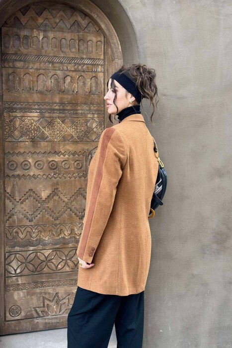 ONE COLOR WOMEN COAT BROWN/KAFE - 2