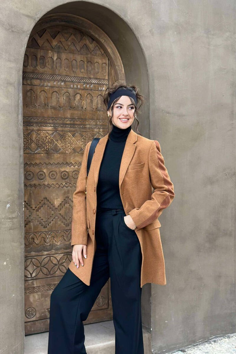 ONE COLOR WOMEN COAT BROWN/KAFE - 3