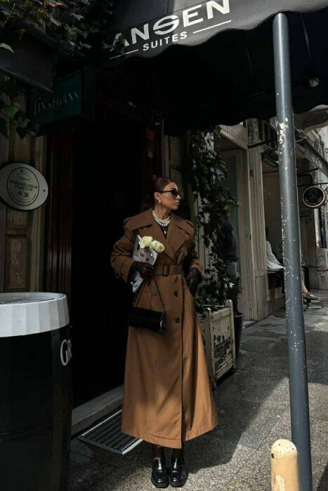 ONE COLOR WOMEN JACKET BROWN/KAFE - KLAUDIO FASHION