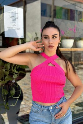 ONE COLOR WOMEN TANK TOPS PINK/ROZE - 1
