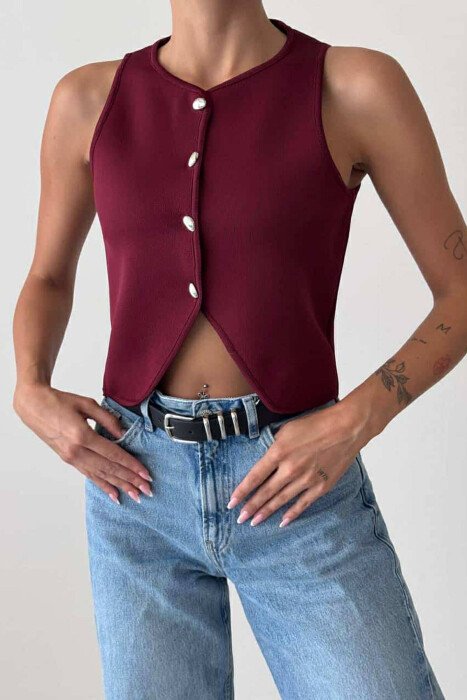 JELEK NJË NGJYRËSH PËR FEMRA NË NGJYRËN VISHNJË - KLAUDIO FASHION