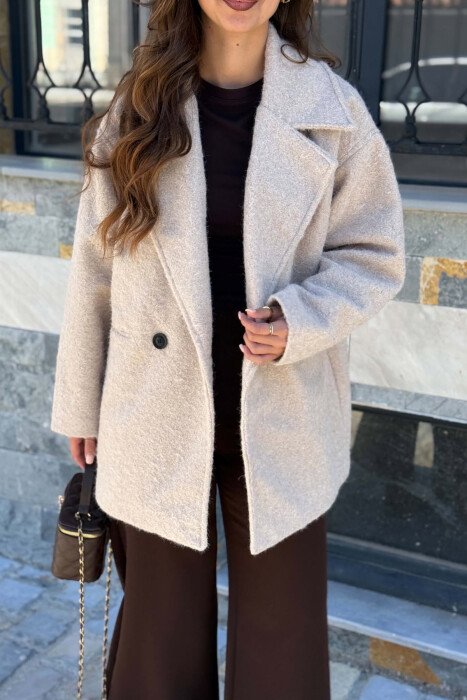 ONE COLOR WOOL WOMEN JACKET BEIGE/BEZHE - 3