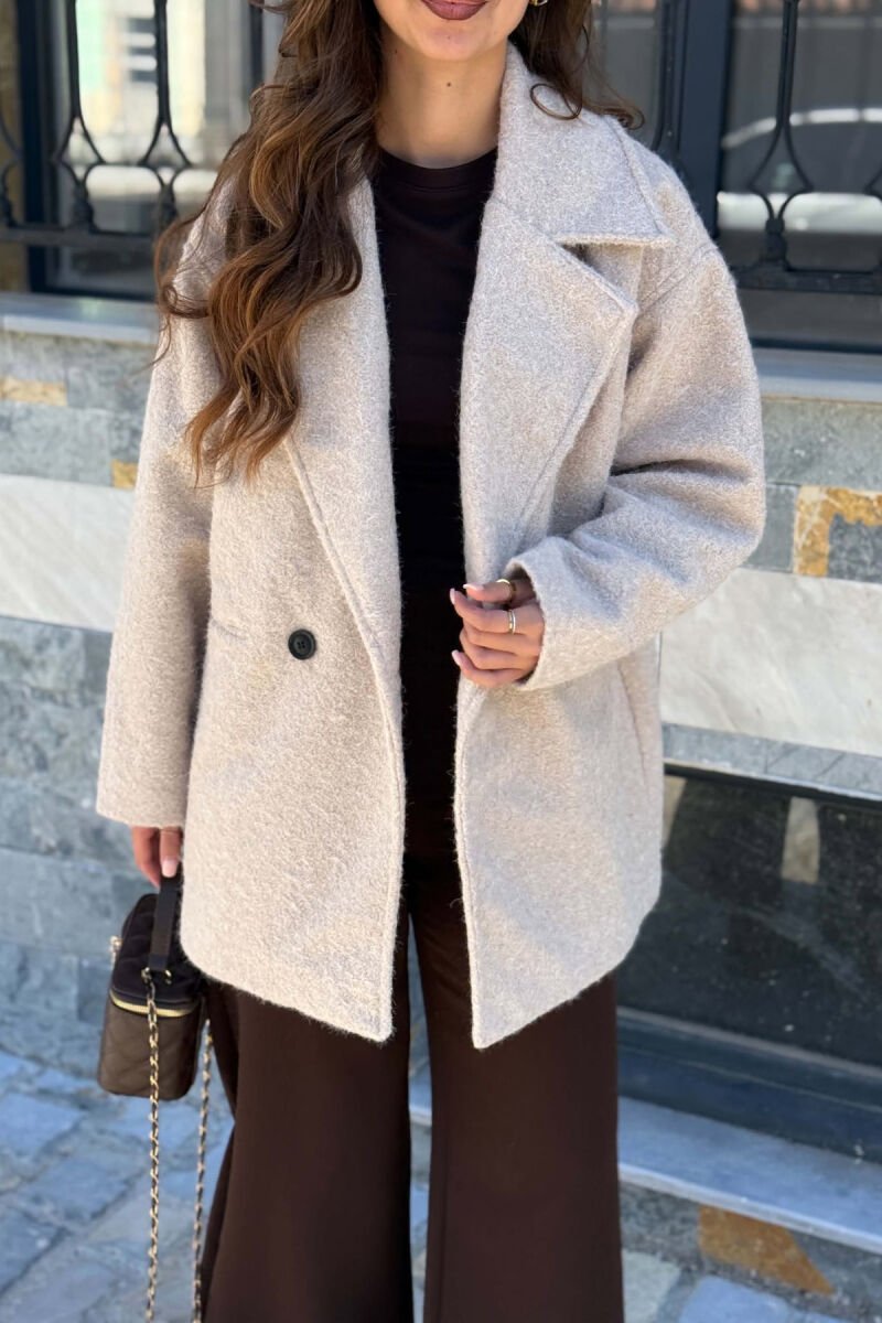 ONE COLOR WOOL WOMEN JACKET BEIGE/BEZHE - 3