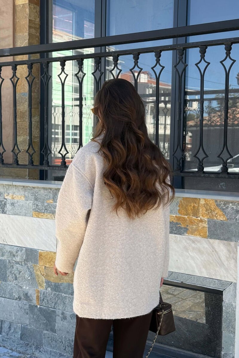 ONE COLOR WOOL WOMEN JACKET BEIGE/BEZHE - 4