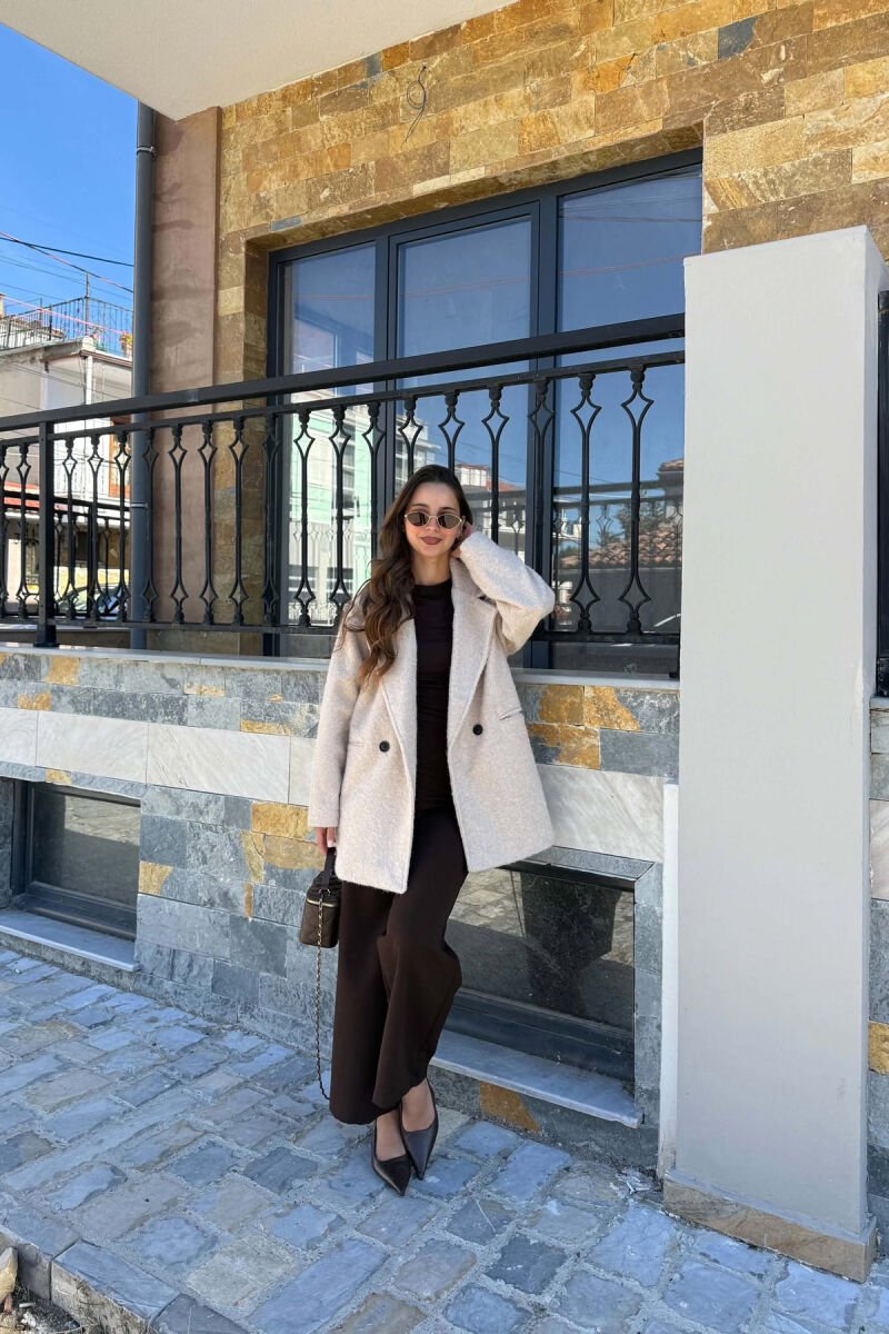 ONE COLOR WOOL WOMEN JACKET BEIGE/BEZHE - 6
