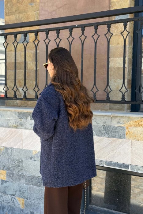 ONE COLOR WOOL WOMEN JACKET BLUE/BLU - 2