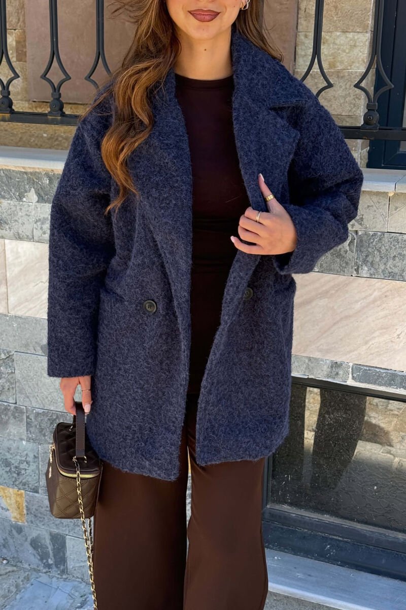 ONE COLOR WOOL WOMEN JACKET BLUE/BLU - 3