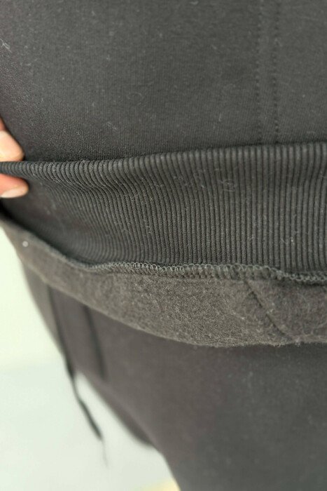 ONE COLOR WRITTINGS HOODIE+ SWEATPANTS MEN SET BLACK/ E ZEZE - 3
