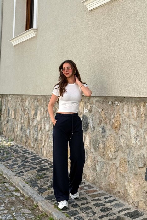 ONE COLOR WRITTINGS WOMAN SWEATPANTS BLUE/BLU - 1