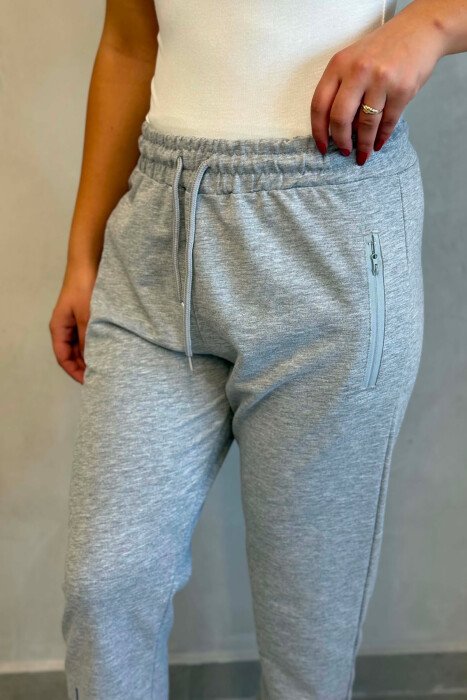 ONE COLOR WRITTINGS WOMAN SWEATPANTS LIGHT GREY/GZ - 3