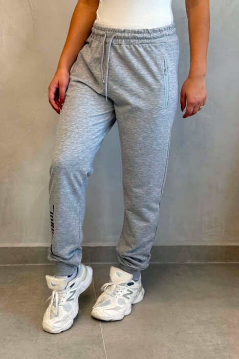 ONE COLOR WRITTINGS WOMAN SWEATPANTS LIGHT GREY/GZ - 5