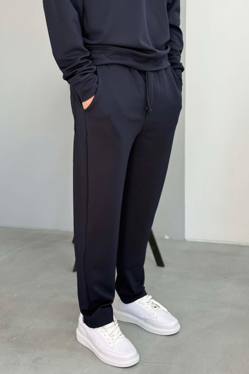 ONE COLOR ZIPPER NECK SWEATSHIRT + SWEATPANTS MEN SET BLUE/BLU - 5