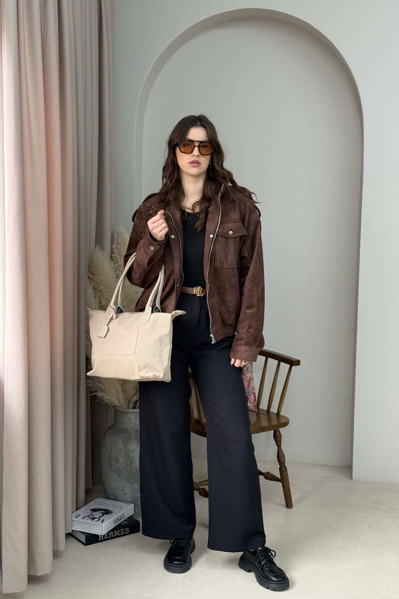 ONE COLOR ZIPPER SIMPLE WOMEN BAG BEIGE/BEZHE - 3