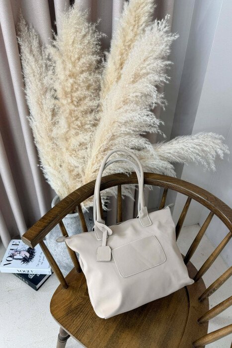 ONE COLOR ZIPPER SIMPLE WOMEN BAG BEIGE/BEZHE - 6