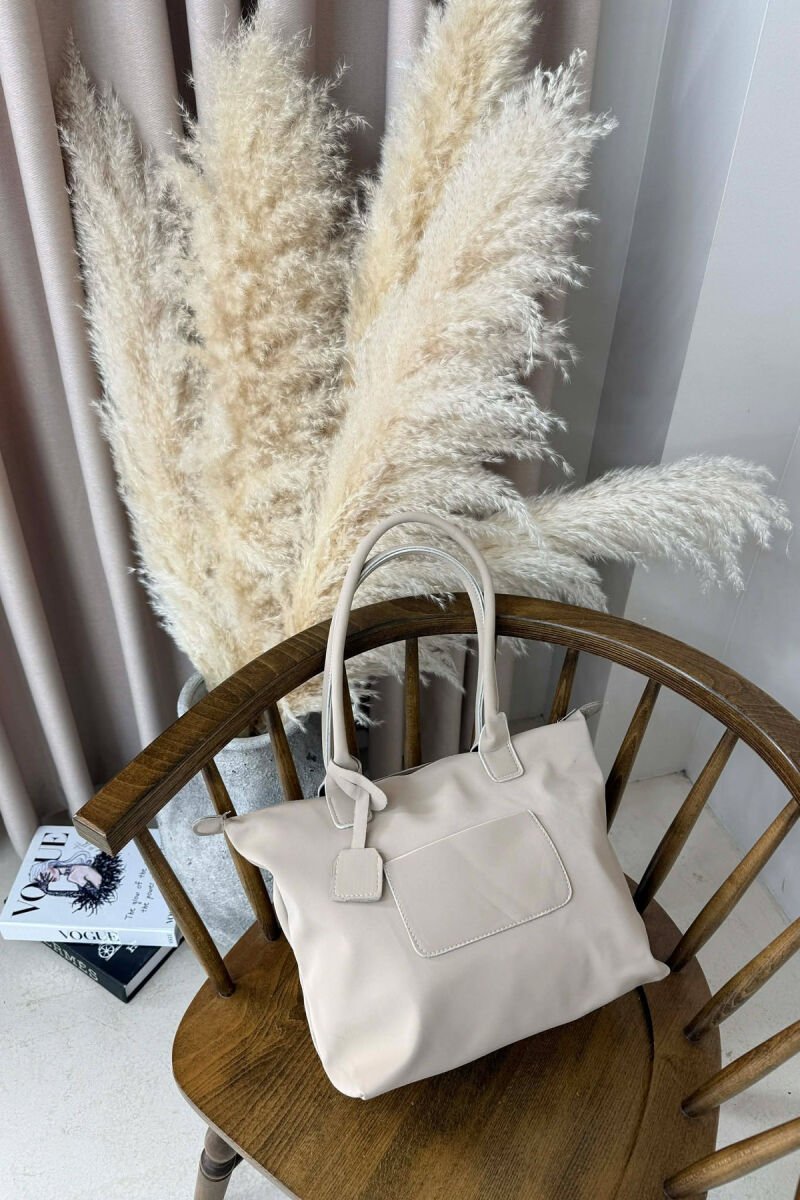 ONE COLOR ZIPPER SIMPLE WOMEN BAG BEIGE/BEZHE - 6