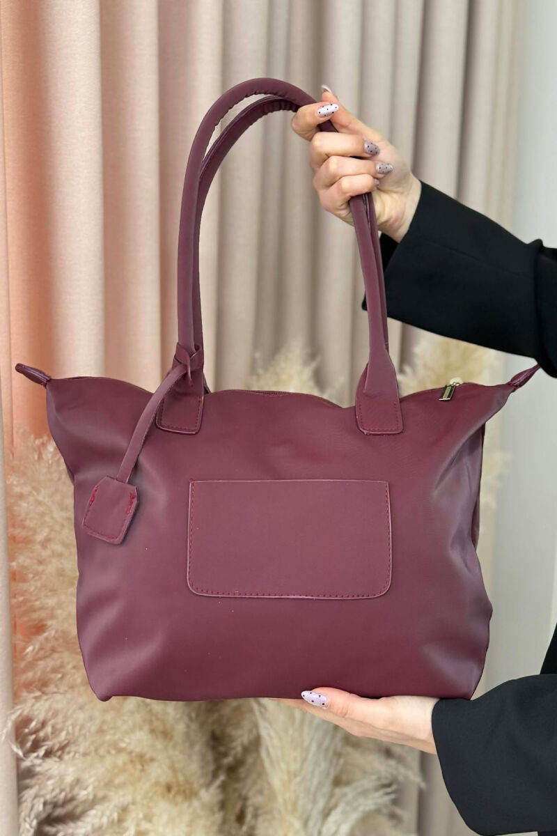 ONE COLOR ZIPPER SIMPLE WOMEN BAG BURGUNDY/VISHNJE - 4