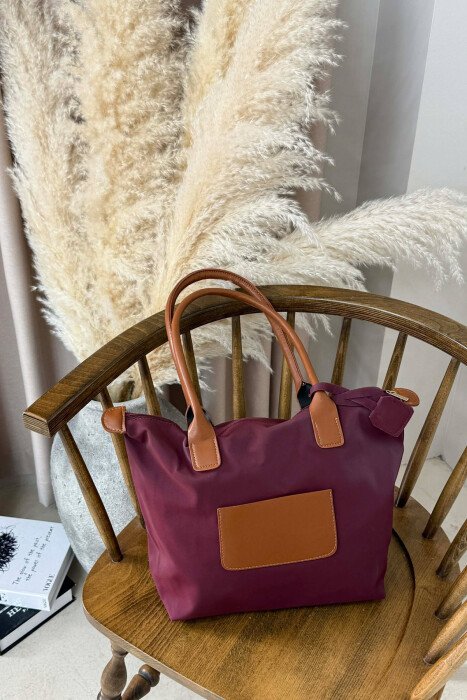 ONE COLOR ZIPPER SIMPLE WOMEN BAG DARK BURGUNDY+BROWN/ VIEE+KAFE - 3