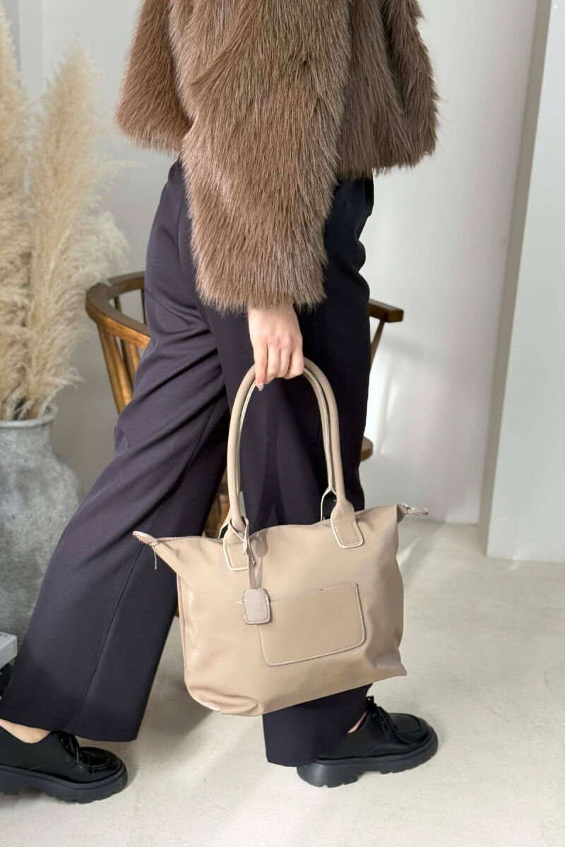 ONE COLOR ZIPPER SIMPLE WOMEN BAG LIGHT BROWN/KAZB - 2