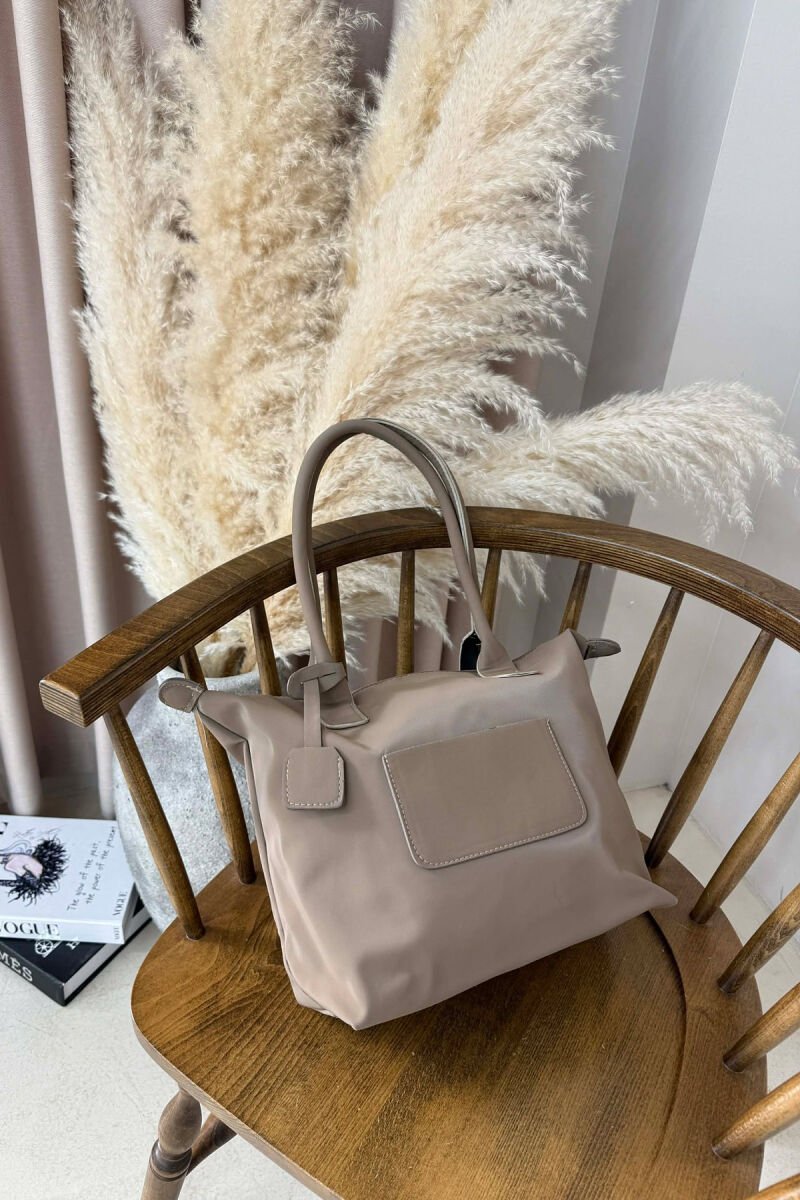 ONE COLOR ZIPPER SIMPLE WOMEN BAG LIGHT BROWN/KAZB - 4