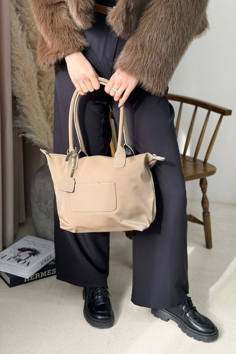 ONE COLOR ZIPPER SIMPLE WOMEN BAG LIGHT BROWN/KAZB - 7