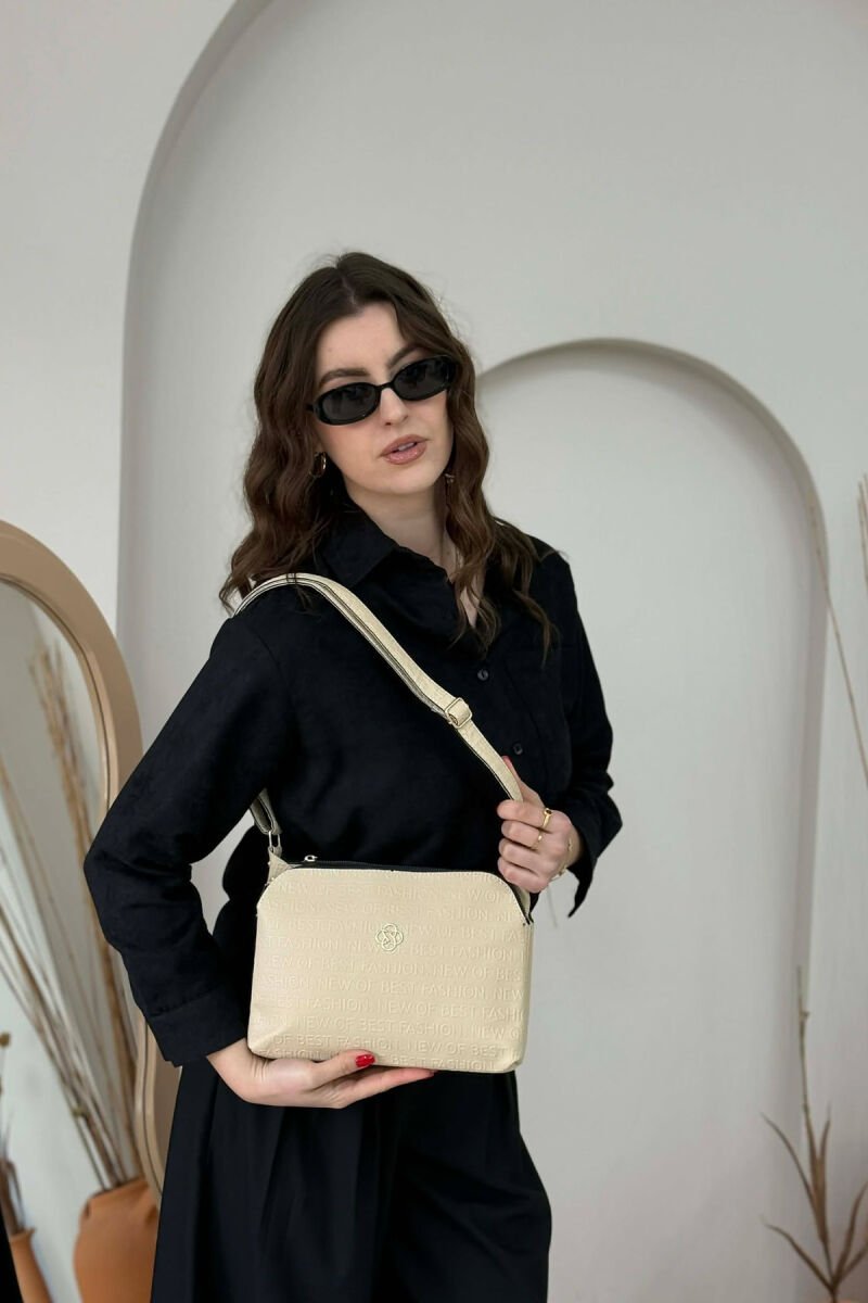 ONE COLOR ZIPPER WOMAN BAG BEIGE/BEZHE - 1