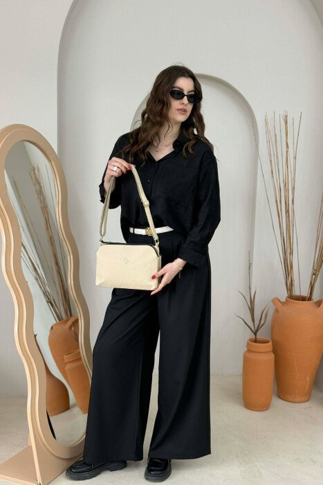 ONE COLOR ZIPPER WOMAN BAG BEIGE/BEZHE - 5