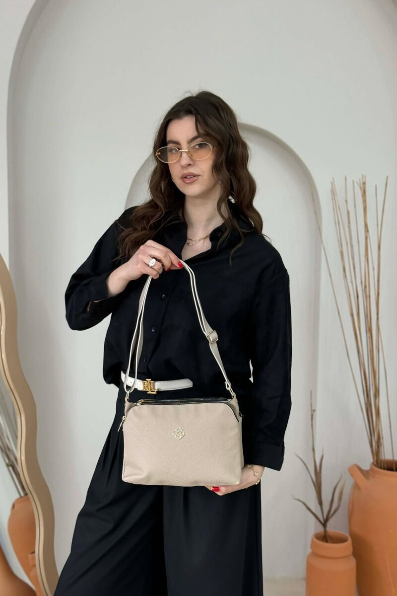 ONE COLOR ZIPPER WOMAN BAG DARK BEIGE/BEZHE ERRET - 3