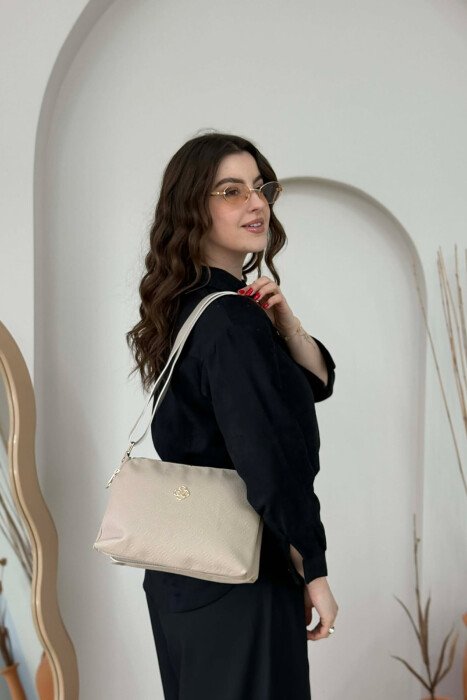 ONE COLOR ZIPPER WOMAN BAG DARK BEIGE/BEZHE ERRET - 6